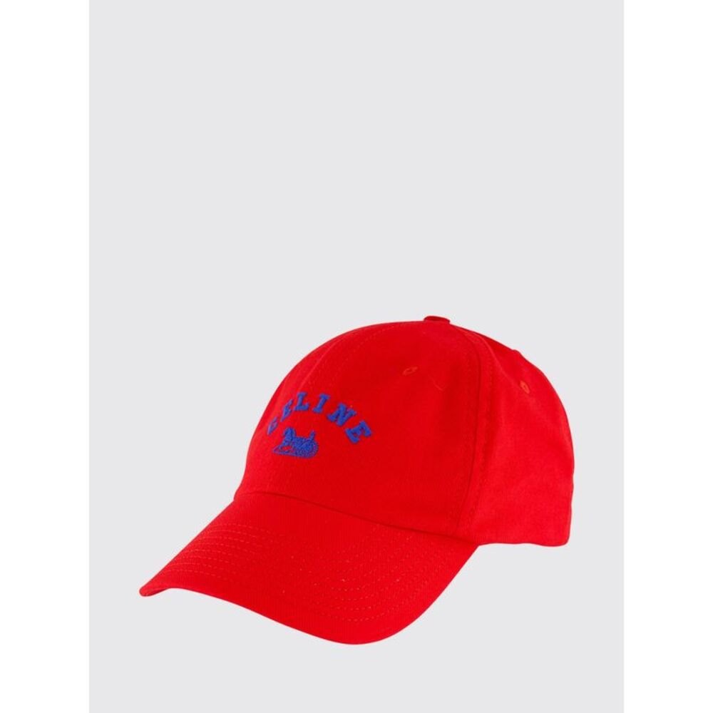 Celine Men Celine Cotton Baseball Cap With Contrasting Embroidered Logo